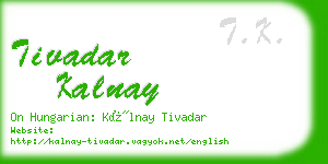 tivadar kalnay business card